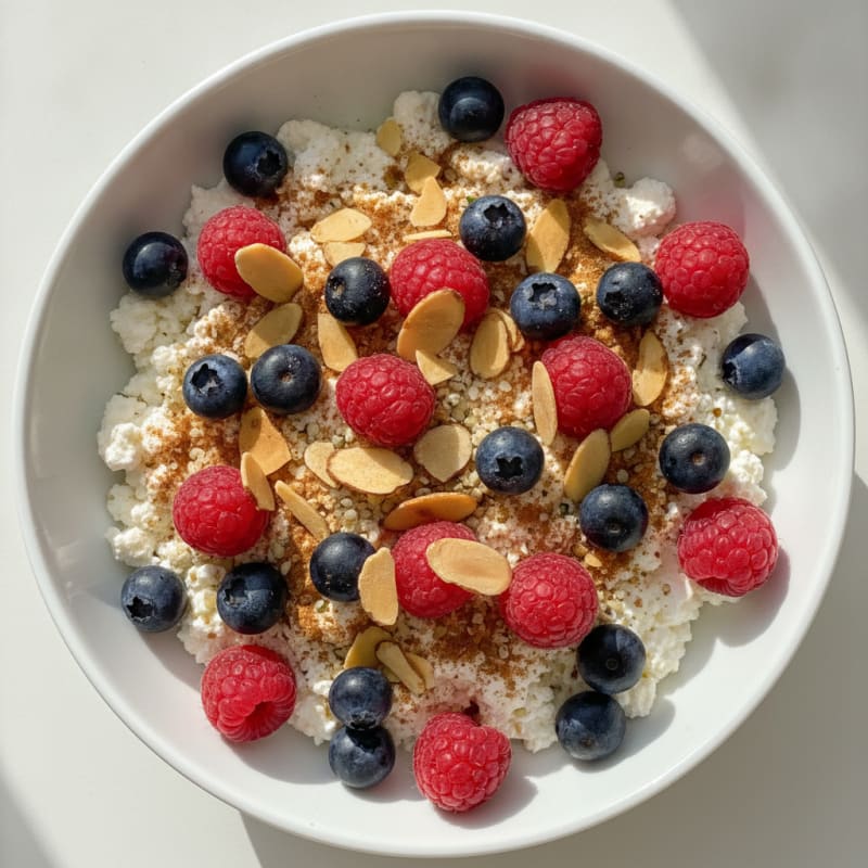 Cottage Cheese with Berries and Almonds