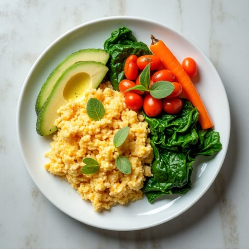 Egg White Scramble with Turkey Breast and Spinach