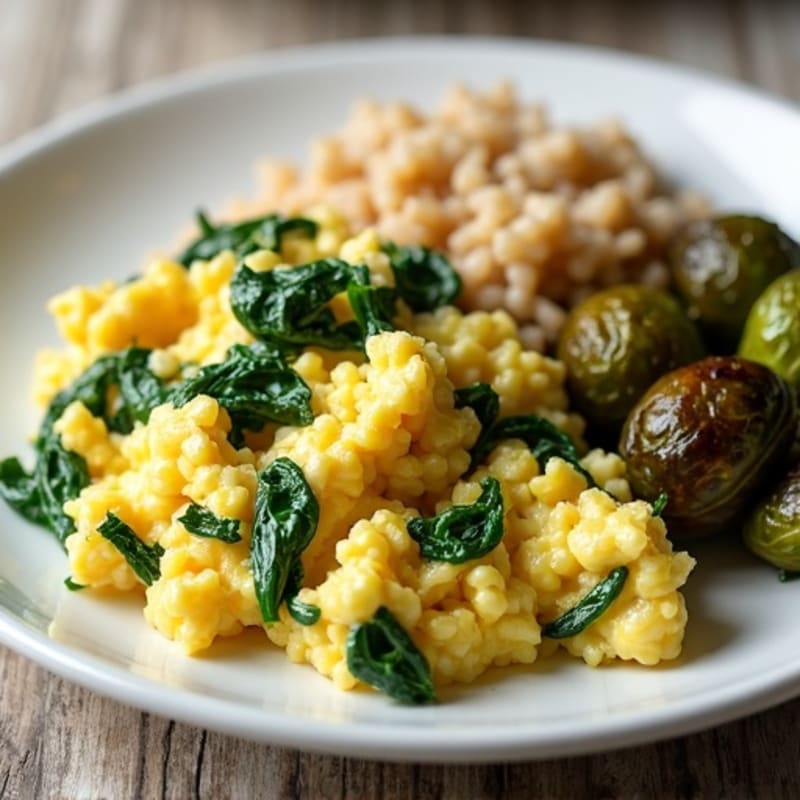 Egg White and Spinach Scramble with Grilled Chicken