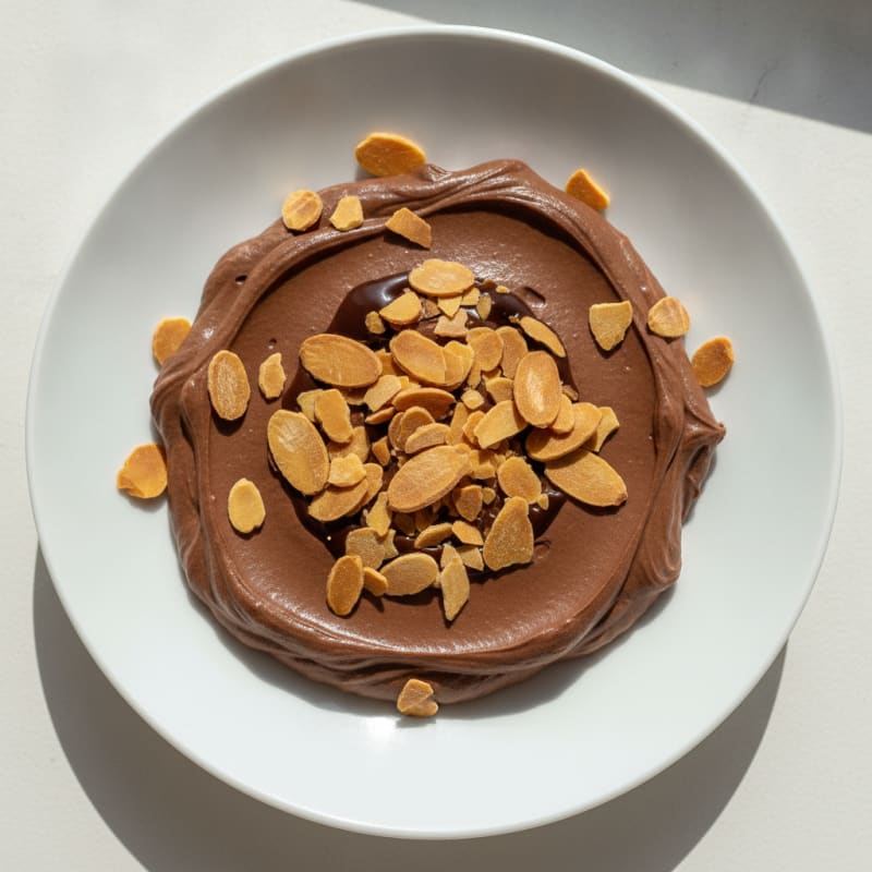 Silky Chocolate Protein Pudding with Toasted Almonds
