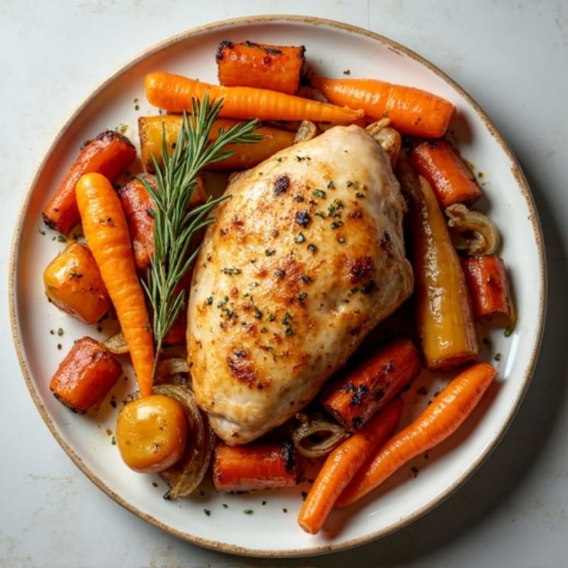 Sheet Pan Roasted Chicken and Crispy Root Vegetables