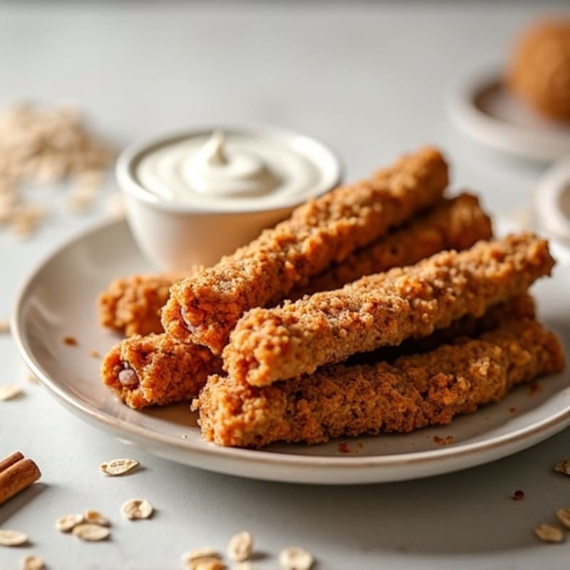 Crispy Baked Cinnamon Protein Sticks with Creamy Greek Yogurt Dip