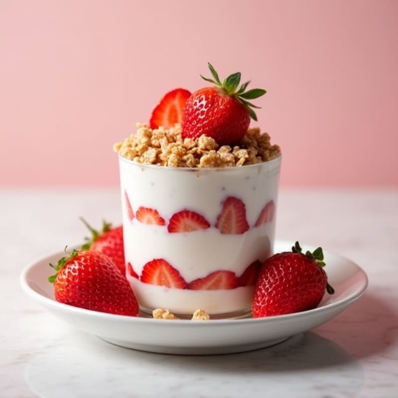 Creamy Strawberry Protein Parfait with Crunchy Granola
