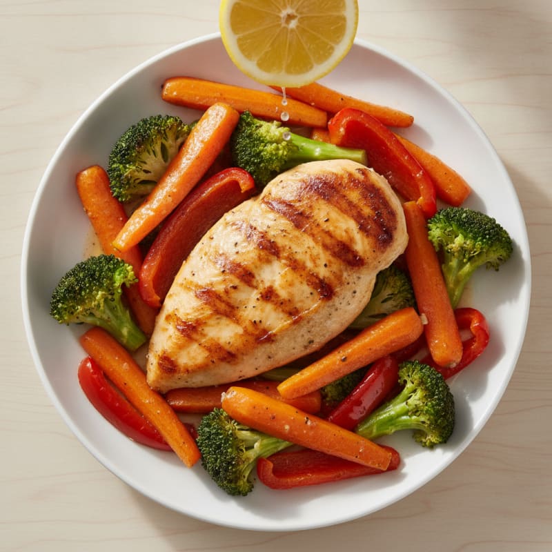 Pan-Seared Chicken with Roasted Vegetables