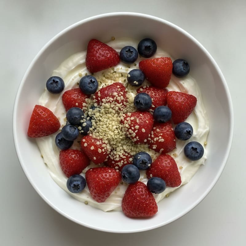 Silky Vanilla Protein Yogurt with Fresh Berries