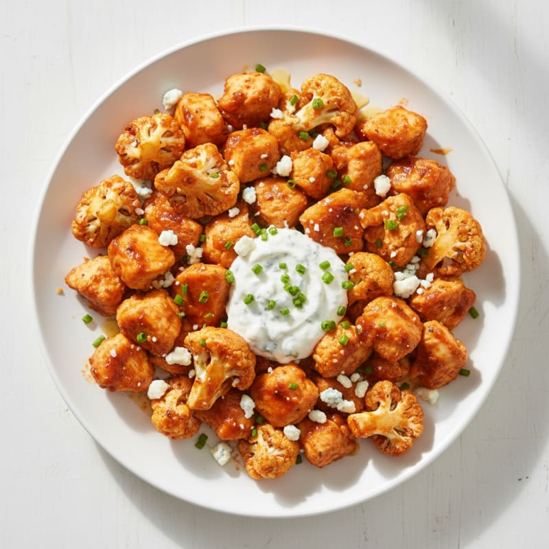 Buffalo Chicken and Cauliflower Bites