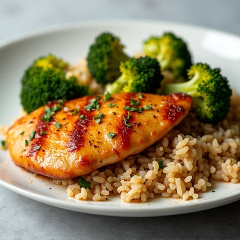 Sheet Pan Teriyaki Chicken and Roasted Broccoli with Brown Rice