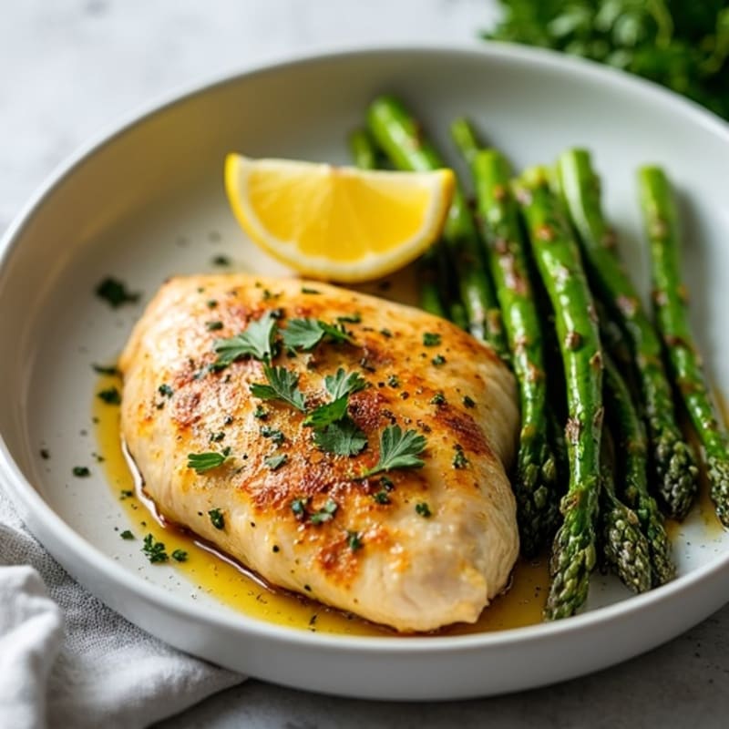 Sheet Pan Lemon Herb Chicken with Roasted Asparagus