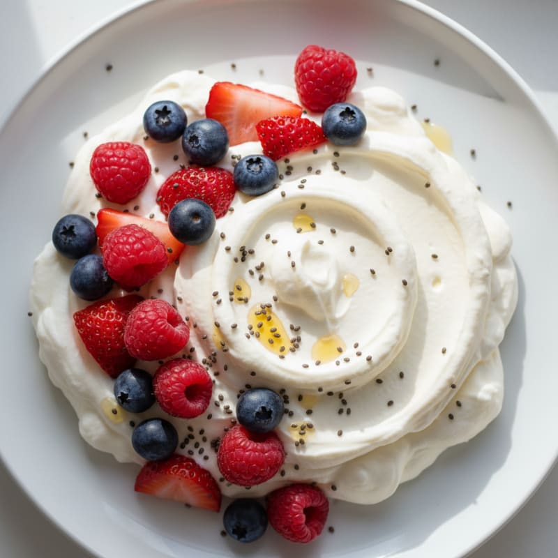 Creamy Greek Yogurt Protein Mousse with Mixed Berries