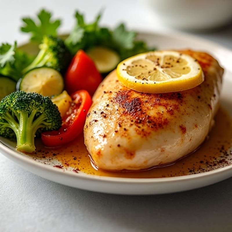 Warm-Spiced Lemon-Garlic Roasted Chicken with Crisp Vegetables