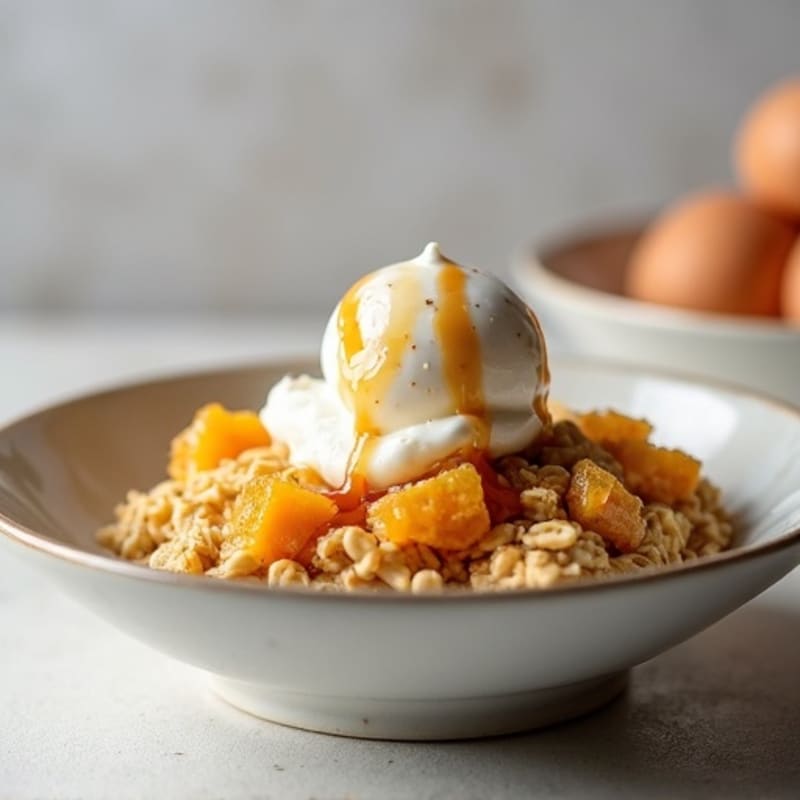 Creamy Maple Glazed Protein Baked Oats