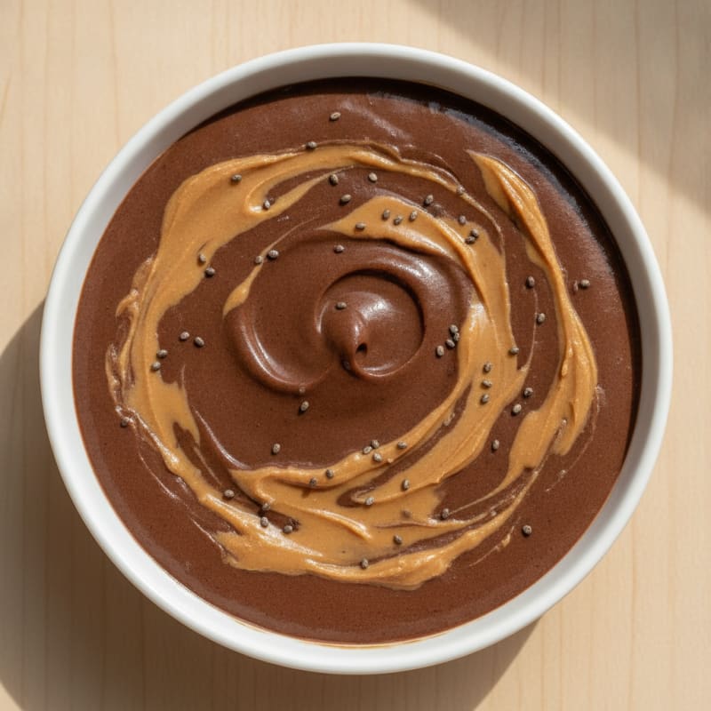 Silky Chocolate Protein Pudding with Peanut Butter Swirl