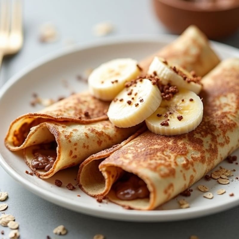 Fluffy Protein Crepes with Creamy Chocolate Hazelnut Banana Filling