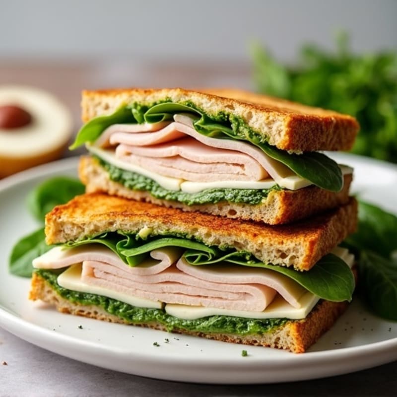 Herb-Pesto Turkey Panini with Fresh Mozzarella