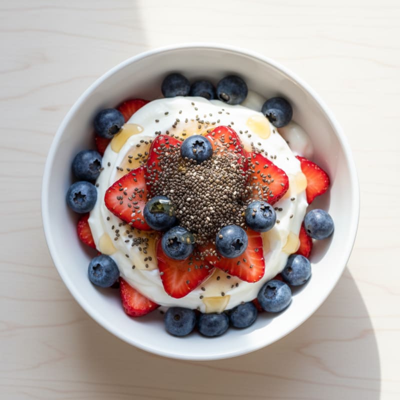 Greek Yogurt Parfait with Berries and Chia Seeds