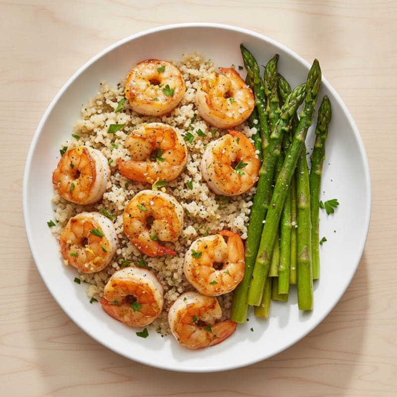 Lemon Herb Shrimp with Quinoa and Asparagus