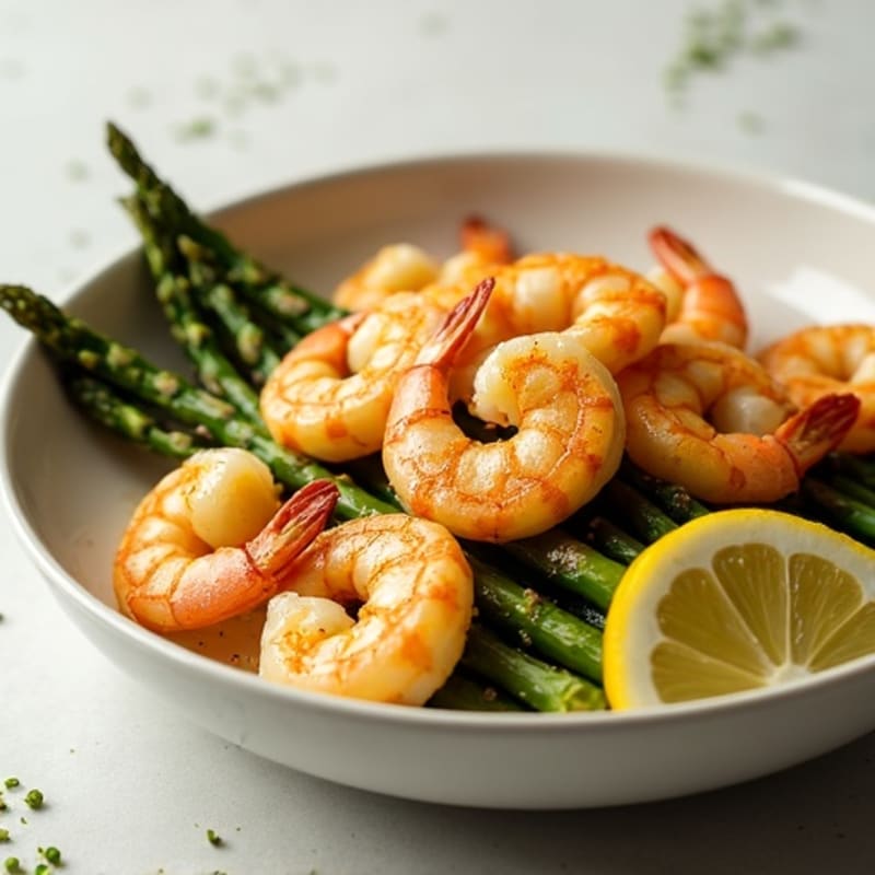 Lemon Garlic Butter Shrimp with Roasted Asparagus