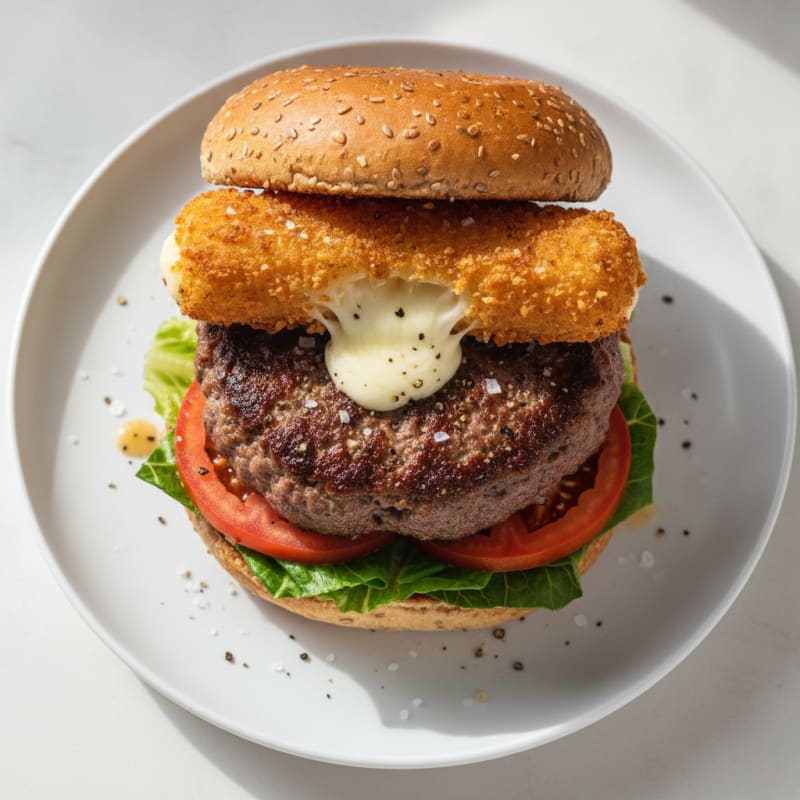 Mozzarella Stick Beef Burger