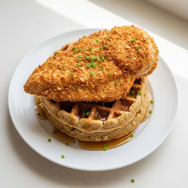 Golden Crispy Chicken and Waffles