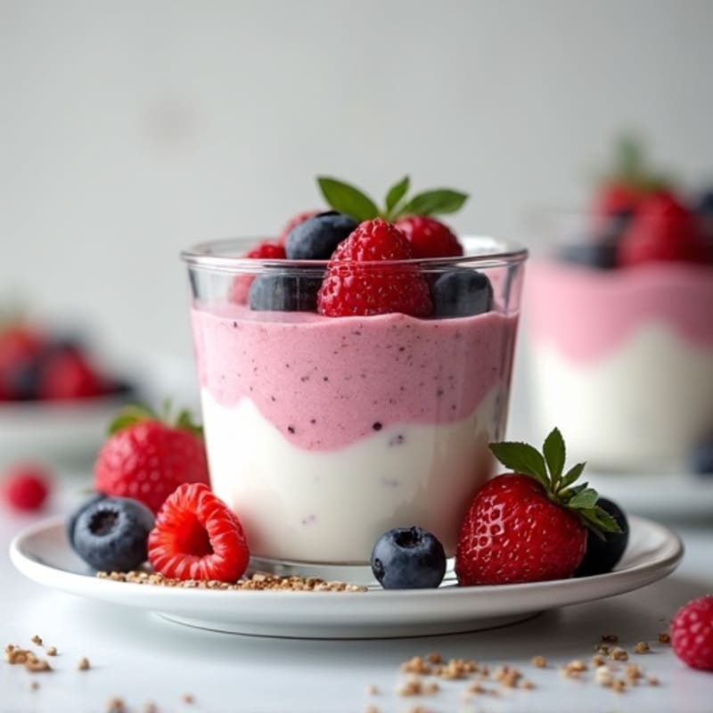 Greek Yogurt Protein Mousse with Mixed Berries