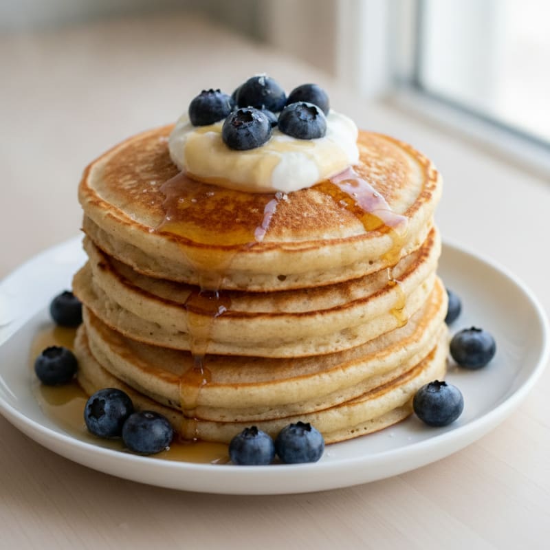 High-Protein Fluffy Buttermilk-Style Pancakes