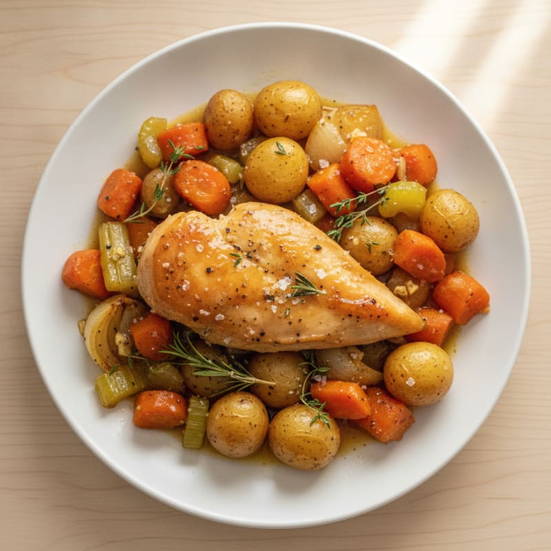 Slow Cooker Herb-Infused Chicken and Root Vegetables