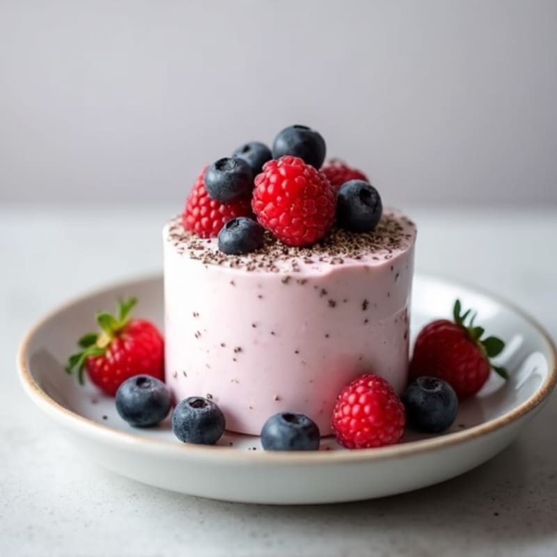 Greek Yogurt Protein Mousse with Mixed Berries
