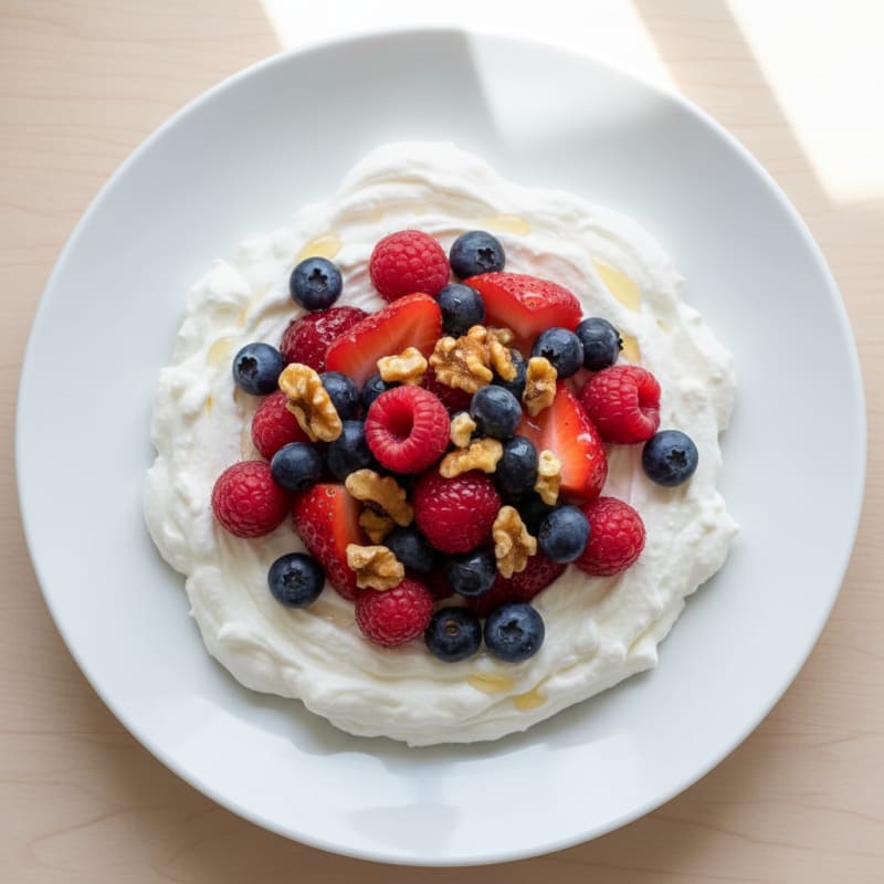 Silky Greek Yogurt Protein Mousse with Fresh Berries