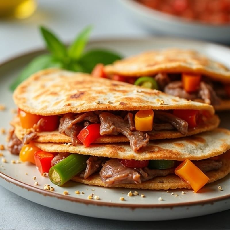 Lean Steak and Veggie Crispy Whole Wheat Quesadillas