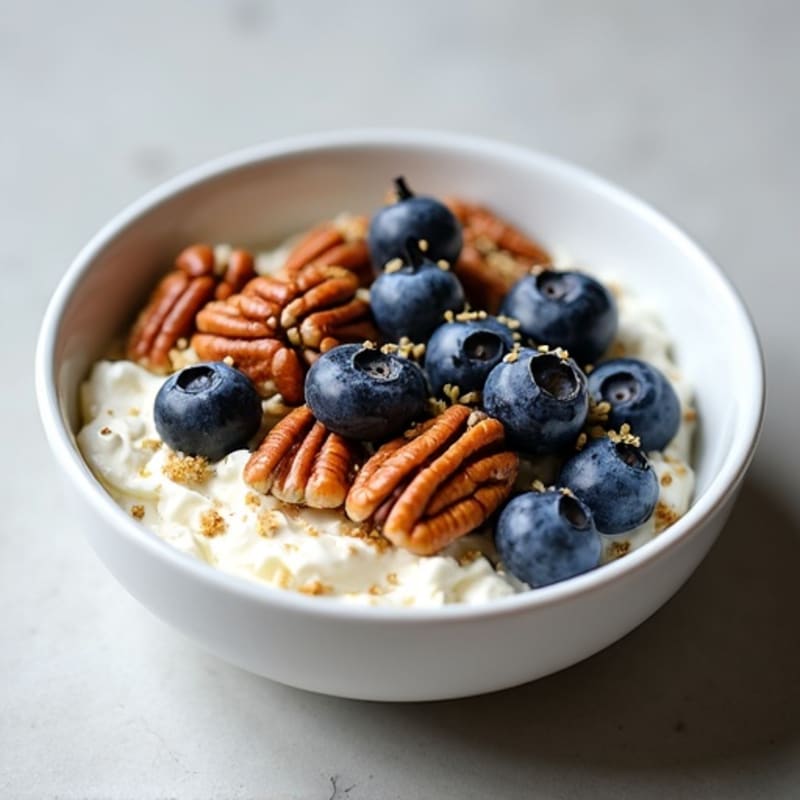 Creamy Cottage Cheese Bowl with Toasted Pecans and Hemp Seeds