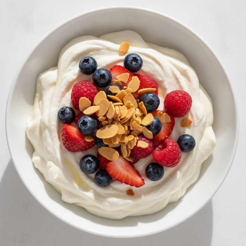 Silky Greek Yogurt Protein Pudding with Berries