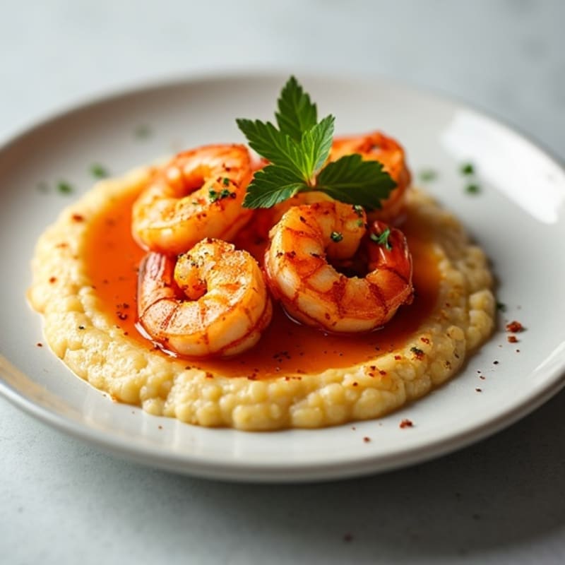 Spicy Pan-Seared Shrimp with Creamy Grits