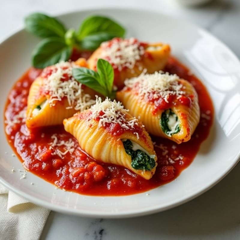 Healthy Baked Ricotta Spinach Stuffed Shells