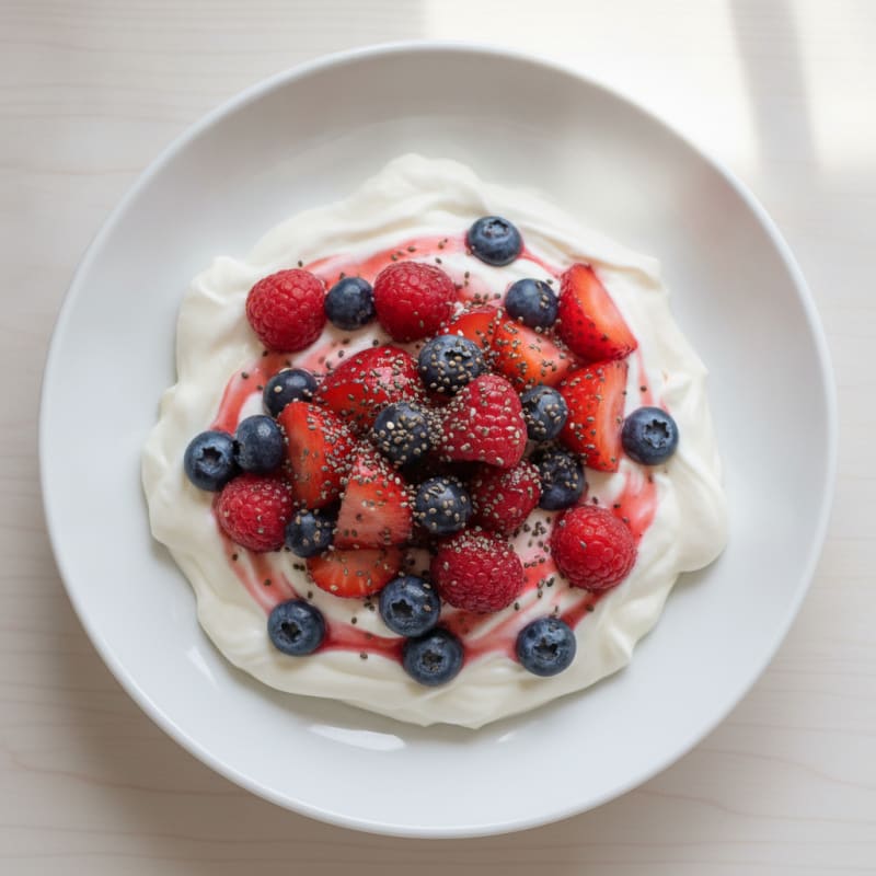 Silky Greek Yogurt Protein Pudding with Mixed Berries