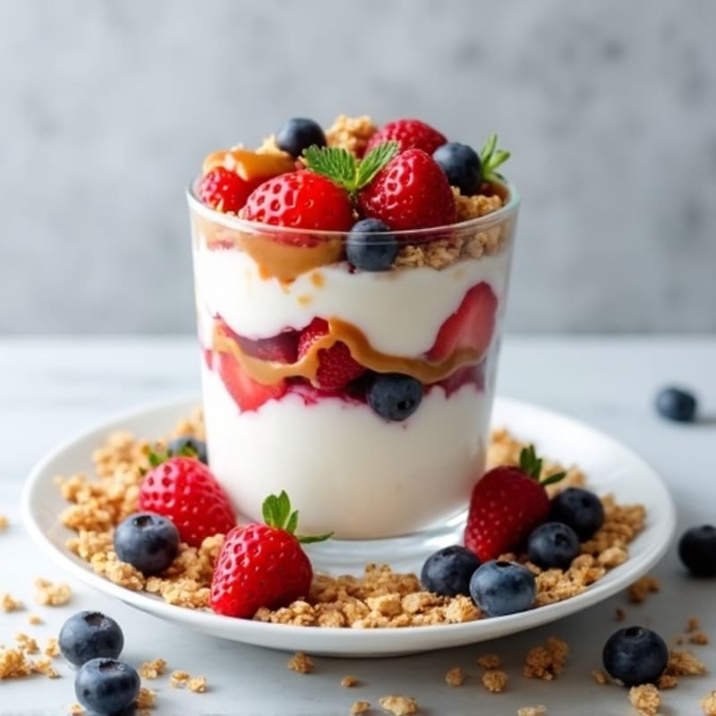 Greek Yogurt Parfait with Fresh Berries and Almond Butter