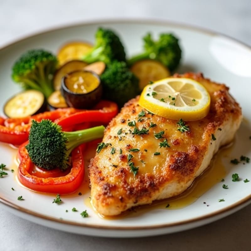 Crispy Lemon-Herb Chicken with Roasted Vegetables