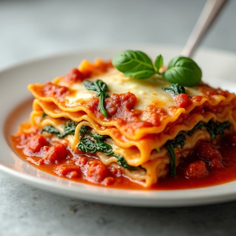 Lean Ground Beef Lasagna with Creamy Ricotta and Spinach