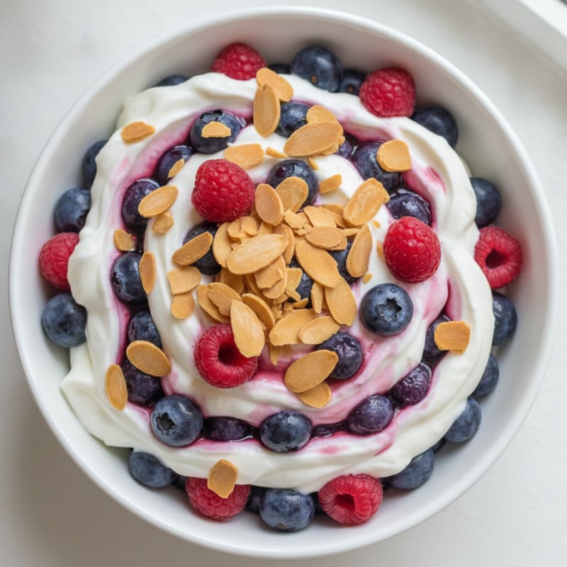 Greek Yogurt Protein Parfait with Berries and Almonds