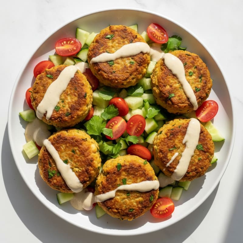 Falafel with Lemon-Tahini Drizzle