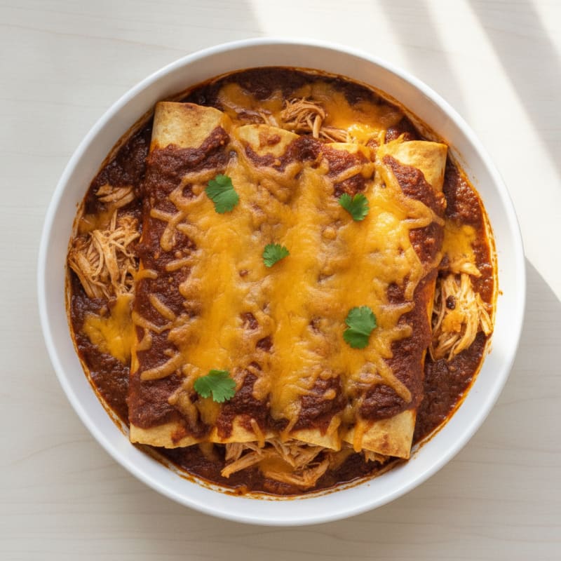 Chicken Enchiladas with Ancho Chili Sauce