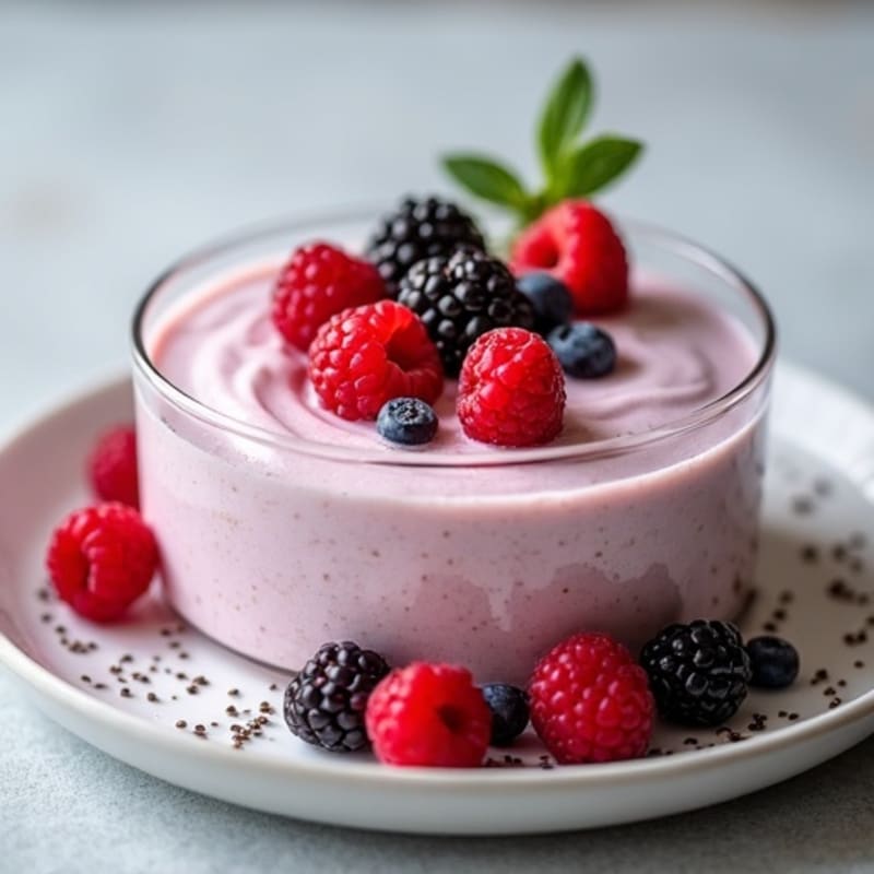 Silky Greek Yogurt Protein Mousse with Mixed Berries
