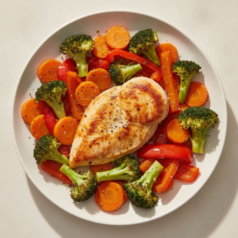 Pan-Seared Chicken with Roasted Vegetables