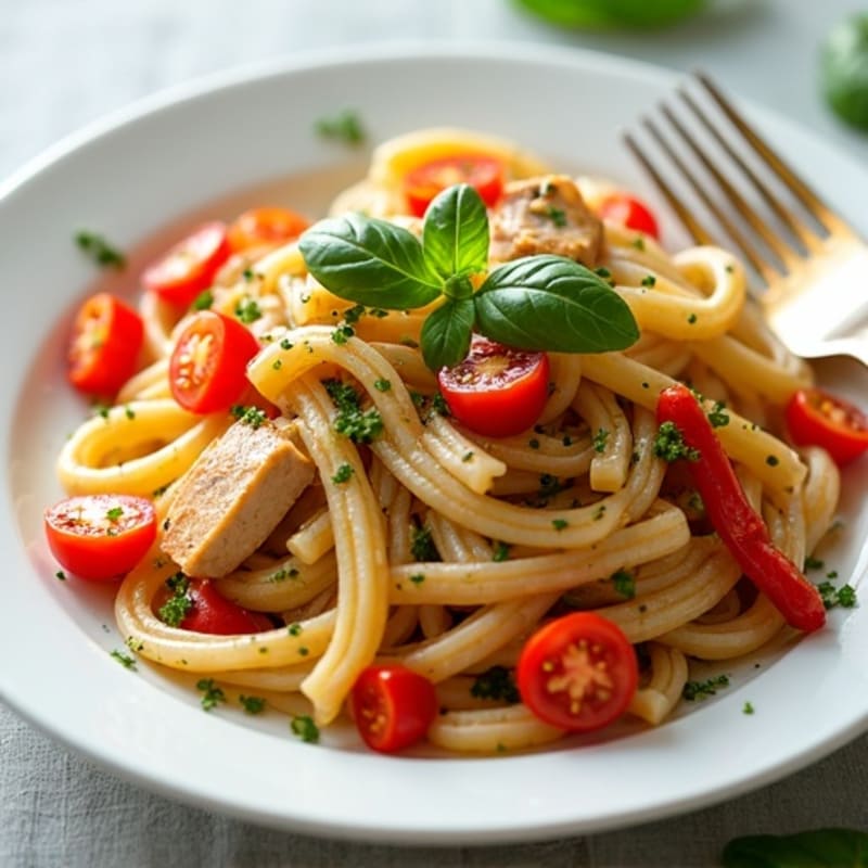 Fresh Herb Tuna Pasta with Crispy Vegetables