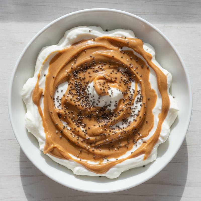 Silky Protein Yogurt with Peanut Butter and Chia Seeds