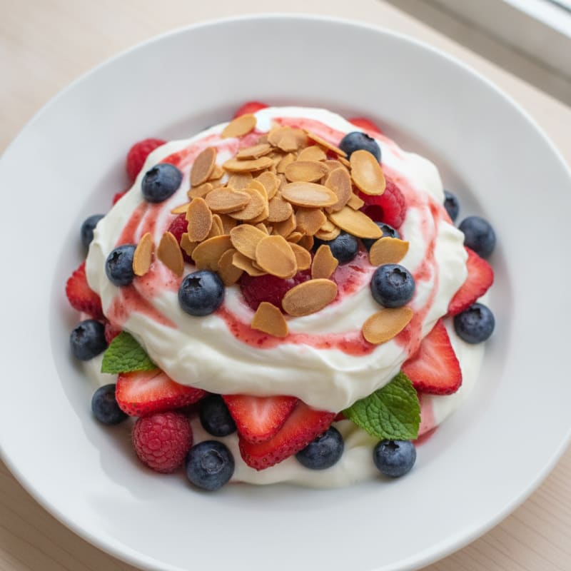 Greek Yogurt Protein Parfait with Mixed Berries