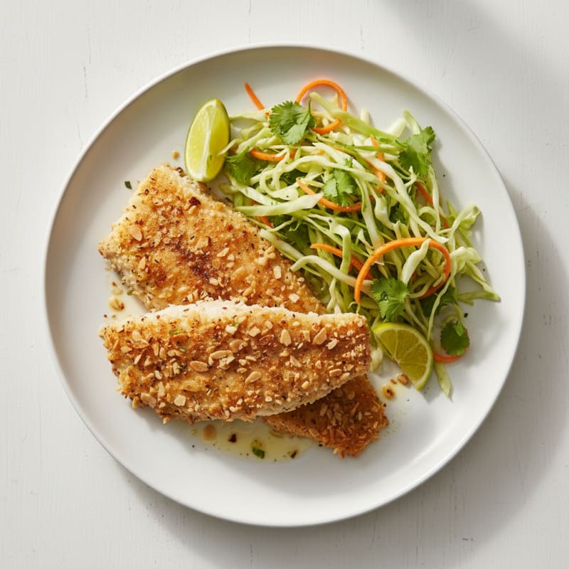 Crispy Pan-Seared Catfish with Zesty Slaw