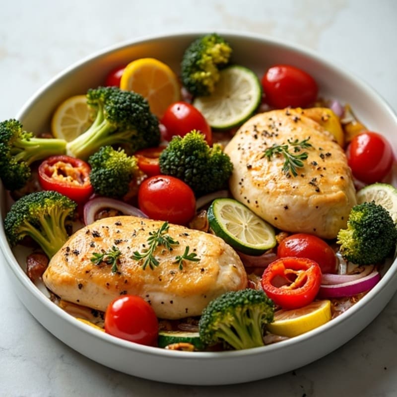Sheet Pan Lemon Herb Chicken and Crispy Roasted Vegetables