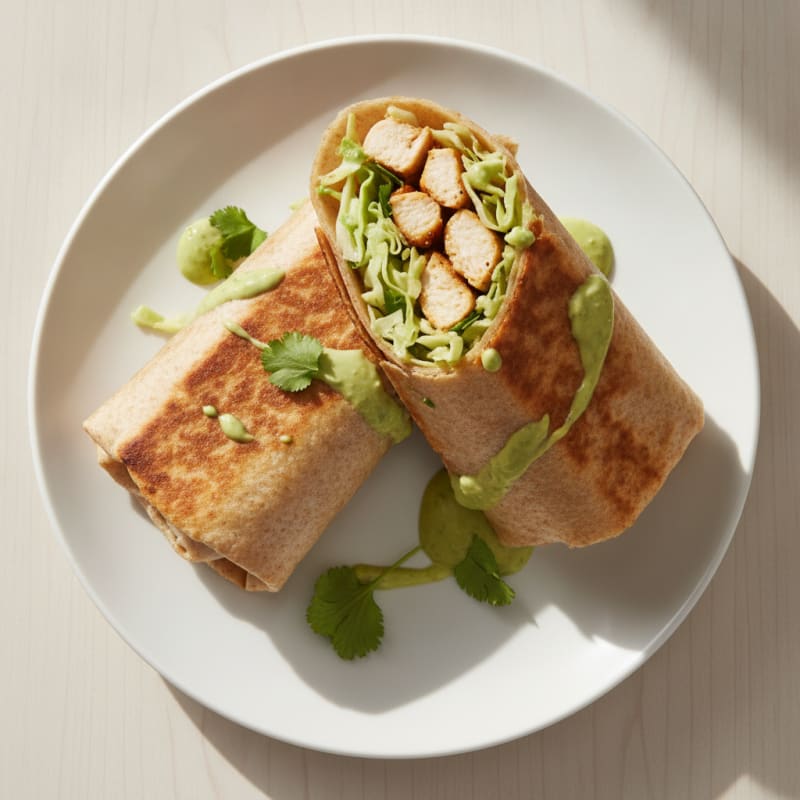 Chicken Burrito with Avocado Crema