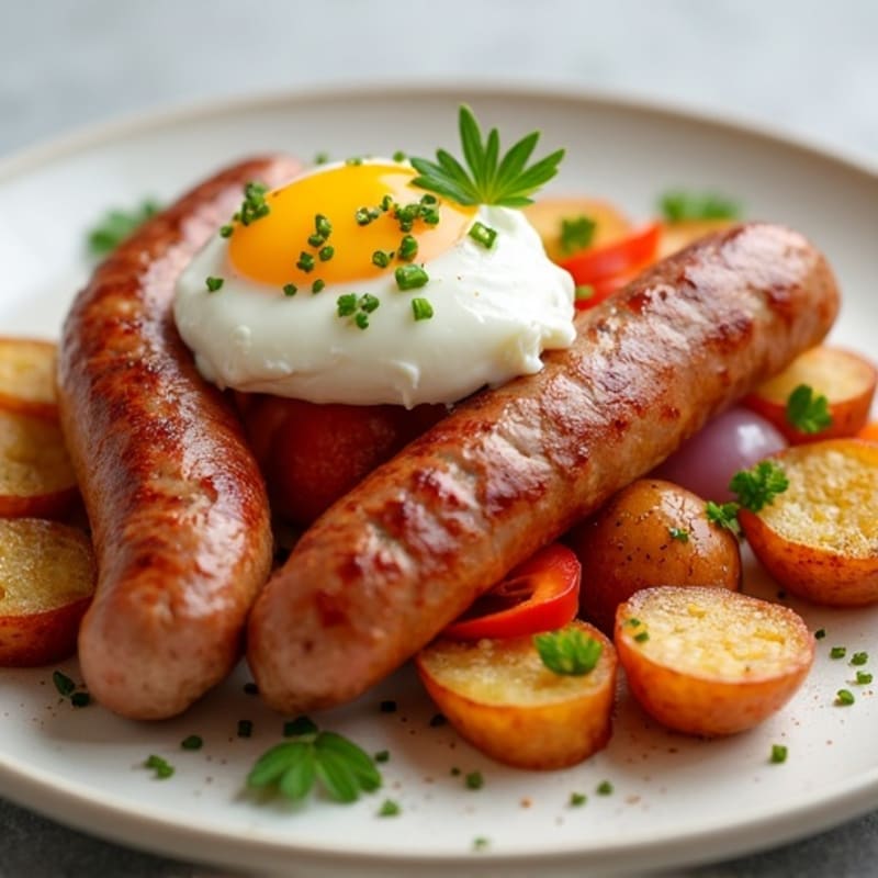 Roasted Savory Sausage and Crispy Potato Bake
