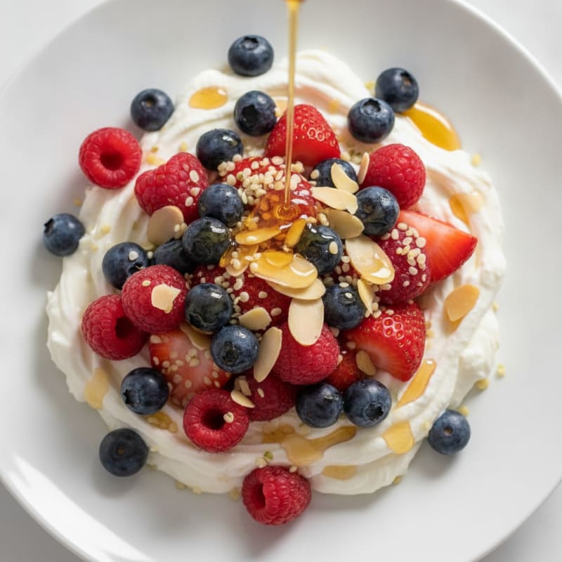 Silky Greek Yogurt Protein Mousse with Mixed Berries
